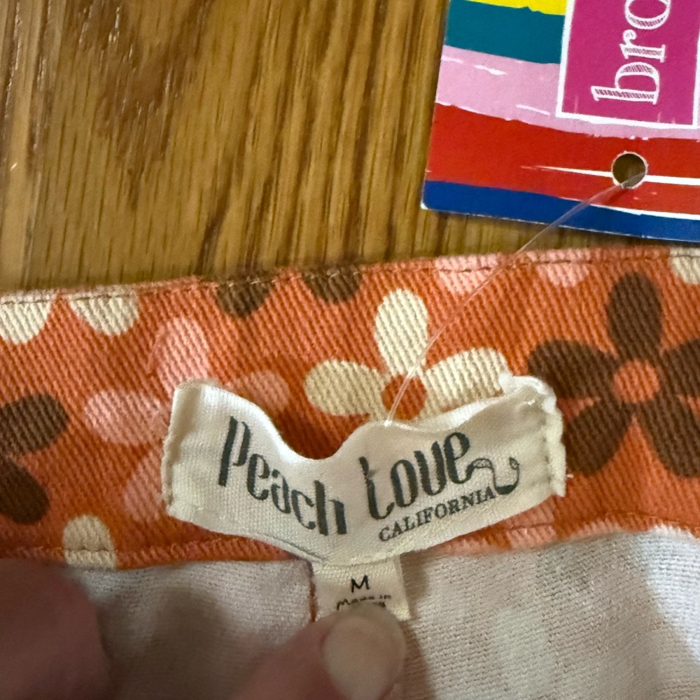 Peach Love California Floral Flare Pants - Orange and White - Picture 2 of 10